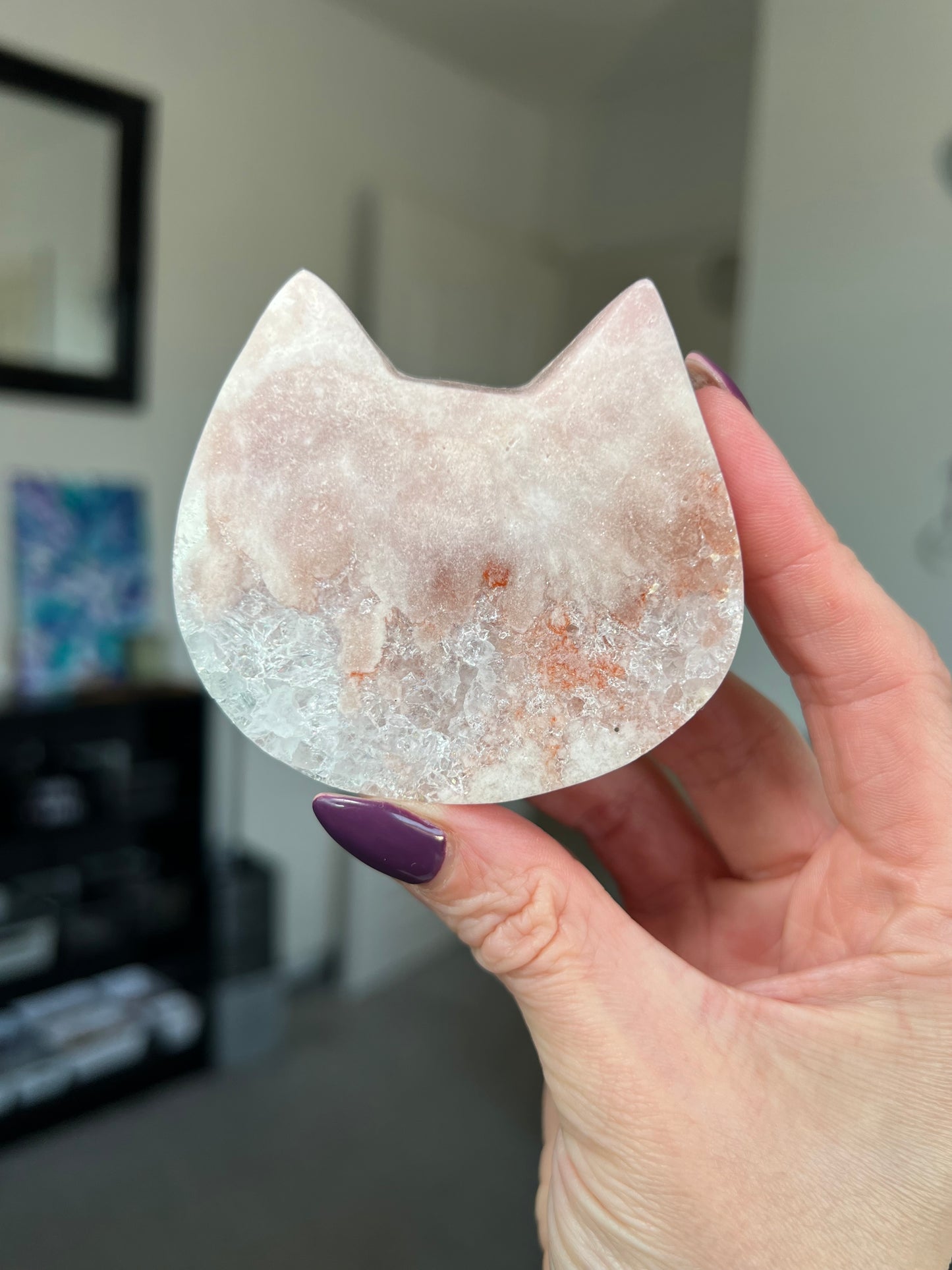 Pink Amethyst Cat Head