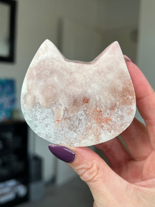 Pink Amethyst Cat Head
