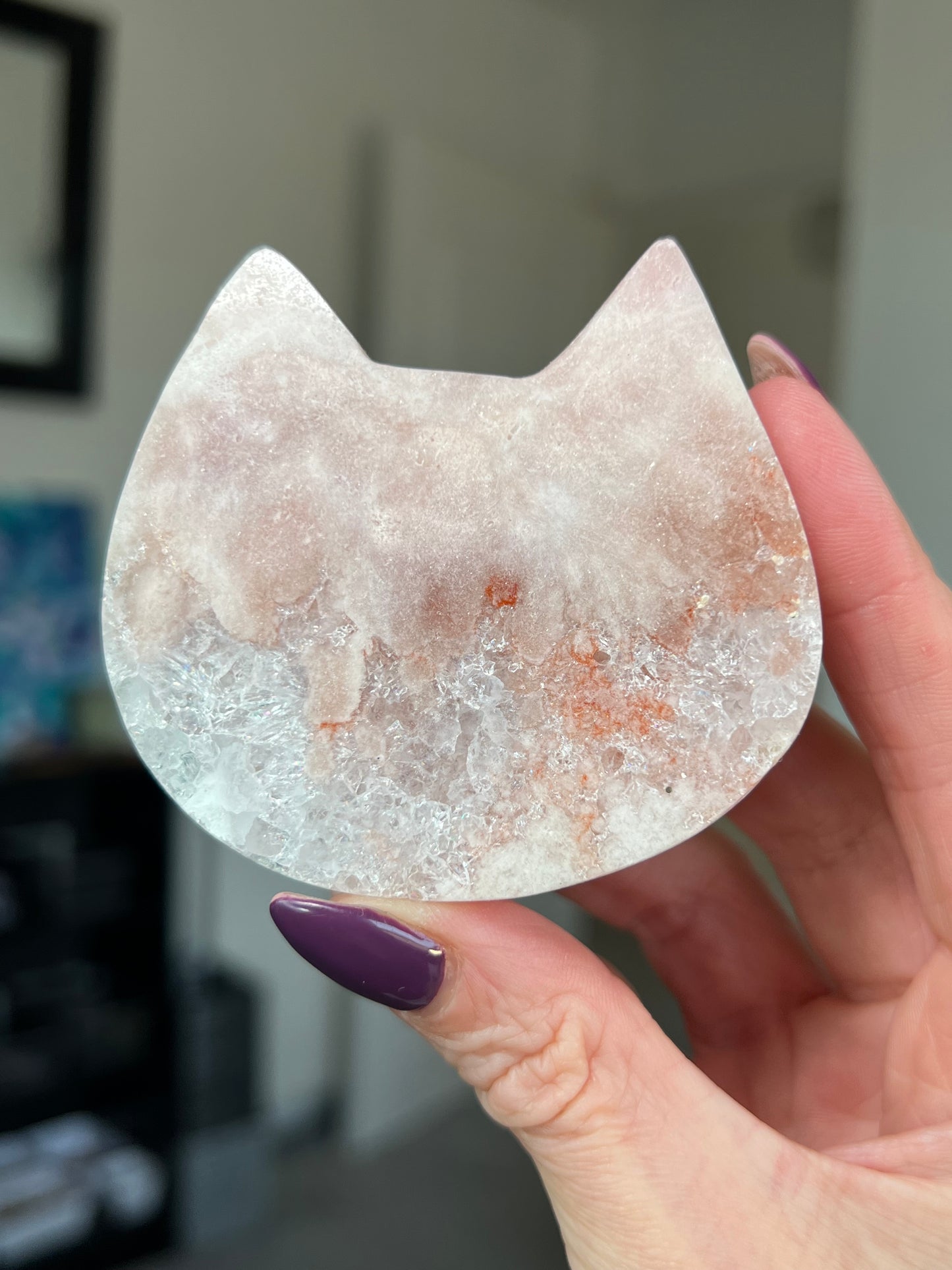 Pink Amethyst Cat Head