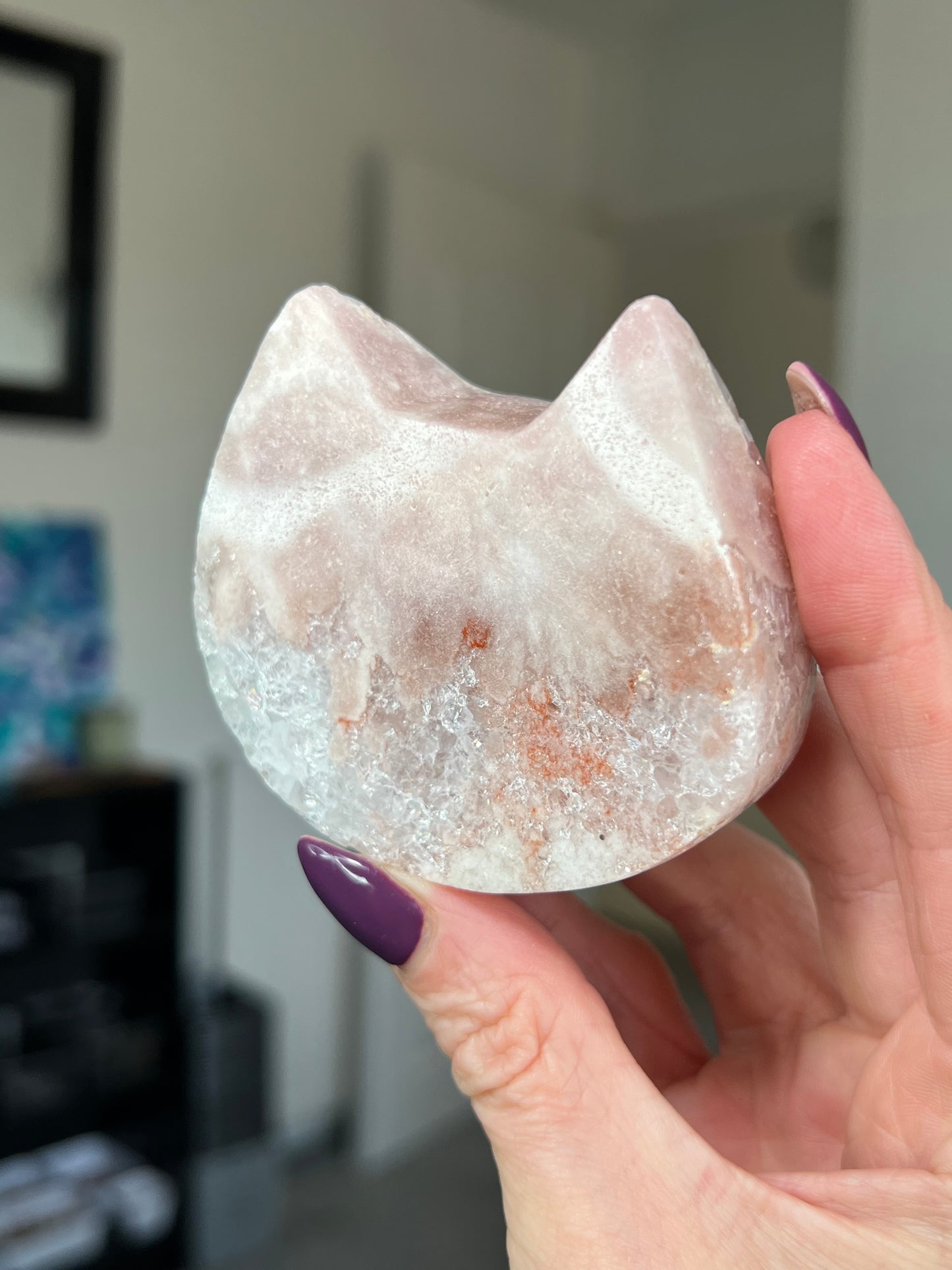 Pink Amethyst Cat Head