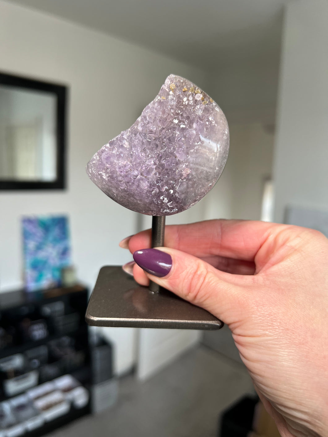 Uruguayan Amethyst Moon On Stand